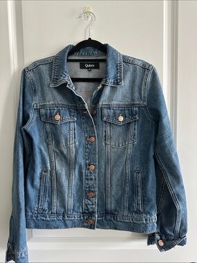 Quince Medium Blue Denim Jacket with Copper Buttons